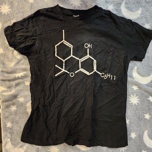 Black THC Molecule Science Womens Short Sleeve Tee Size M